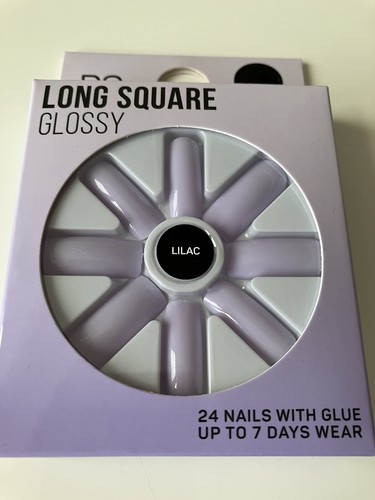 Lilac long square glossy false - square,