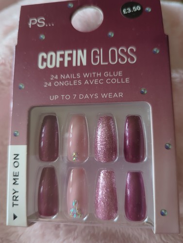 Coffin gloss nails with - coffin,