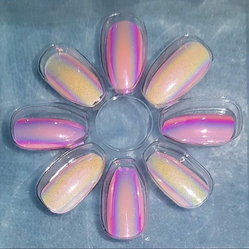Pink and white - false, nails