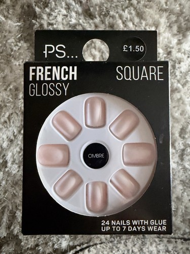 French glossy square ombre - french,