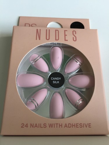Candy silk nudes false nails - nudes,