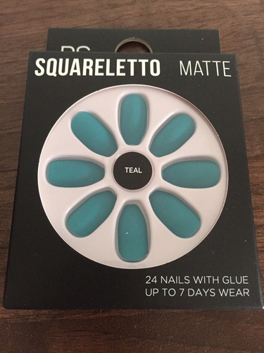 Teal squareletto matte false - teal,
